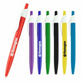 Preston Ballpoint click Pen W/ Colored Barrel & White Clip